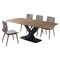 Armen Living Everett Mid-Century Walnut Wood 5 Piece Dining Set SETERDIWAGY - alternate 4